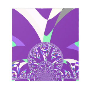 Bloc-note Imprimante d'art bleu rétro Cyan Kaleidoscope