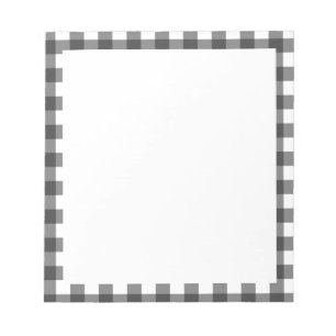 Bloc-note Imprimé Vichy noir et blanc à carreaux