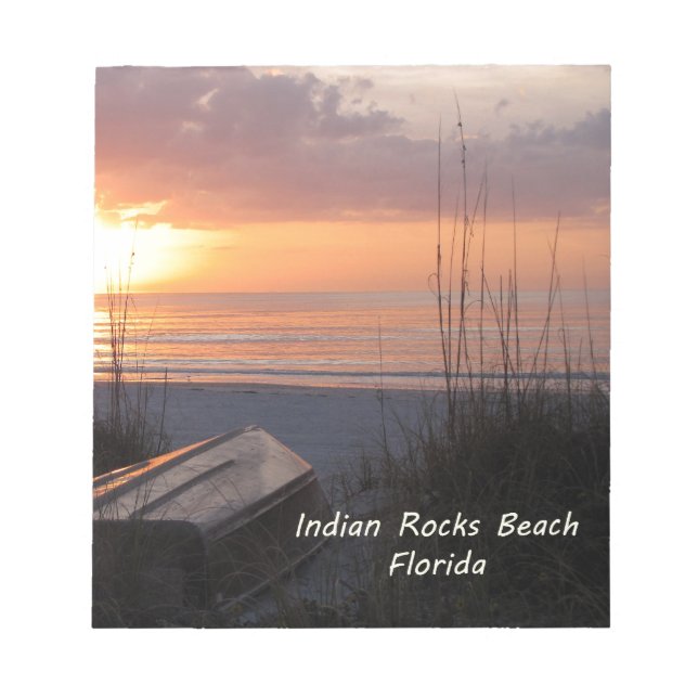 Bloc-note Indian Rocks Beach Florida Sunset Beach Bateau (Devant)