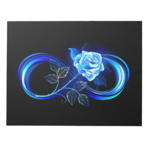 Bloc-note Infini lumineux avec rose bleue