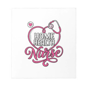 Bloc-note Infirmière à domicile Stéthoscope rose Création de