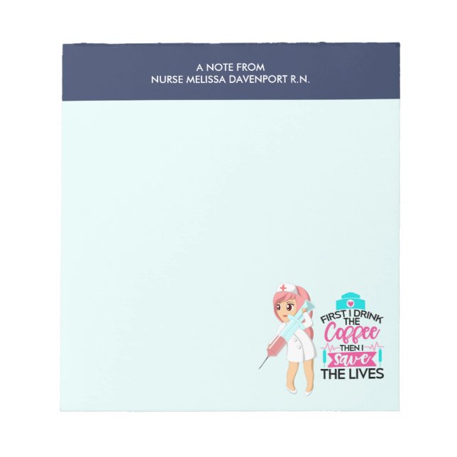 Bloc-note Infirmière amusante qui dit avec une grande aiguil (Devant)
