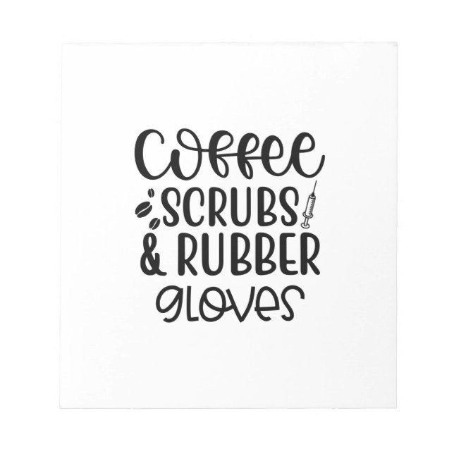 Bloc-note Infirmière Cadeau Café Scrubs Et Gants En Caoutcho (Devant)
