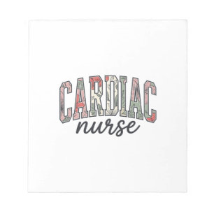 Bloc-note Infirmière cardiaque à motif floral de lettre univ
