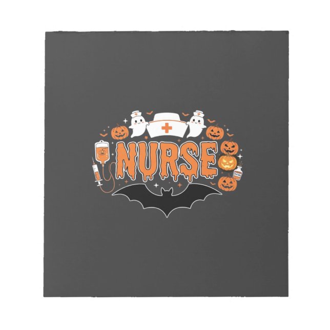 Bloc-note Infirmière d'Halloween Citrouille qui dégouline Fa (Devant)