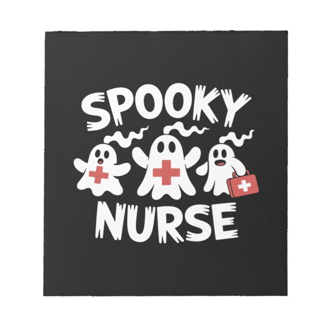 Bloc-note Infirmière drôle Halloween (Devant)