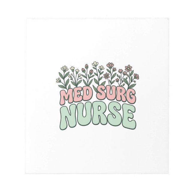 Bloc-note Infirmière en chirurgie florale dessin vectoriel v (Devant)