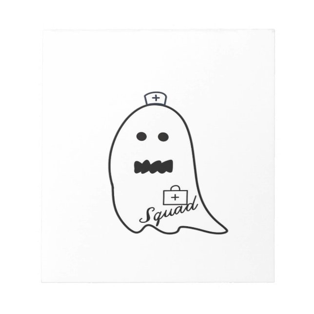 Bloc-note Infirmière fantôme mignonne Halloween Dessinée à l (Devant)