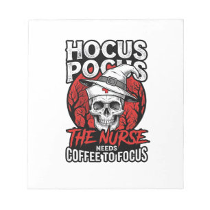 Bloc-note Infirmière Halloween Crâne Café Focus Vintage T-Sh
