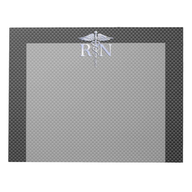 Bloc-note Infirmière inscrite RN Caduceus Snakes Carbon (Devant)