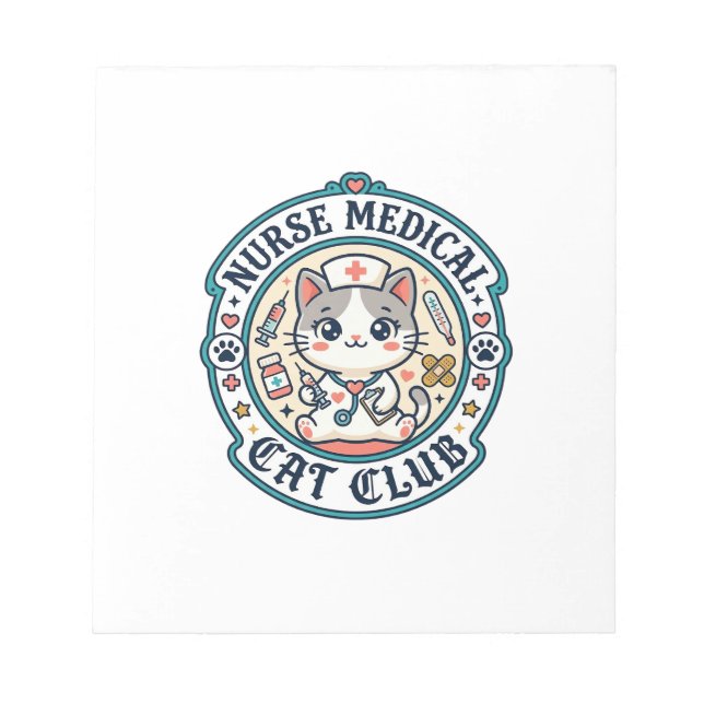 Bloc-note Infirmière médicale chat drôle conception amateur  (Devant)