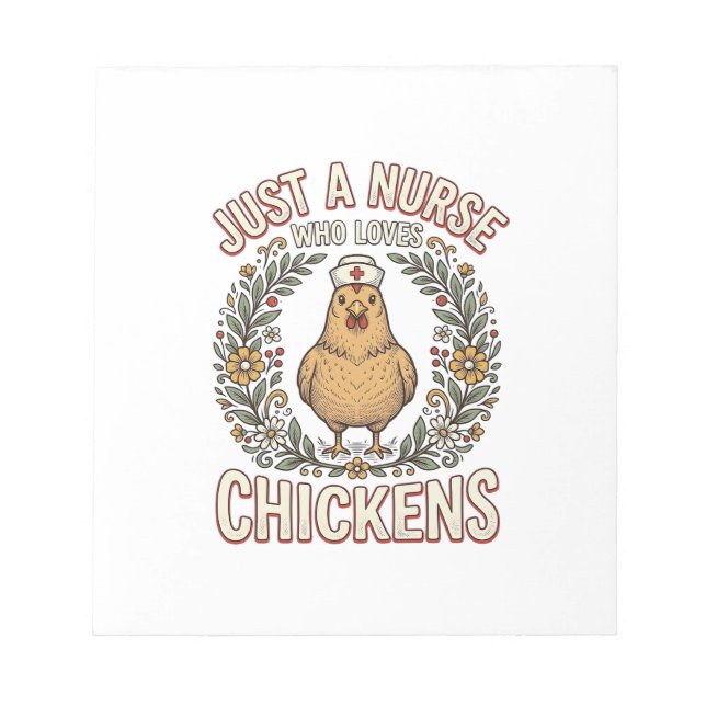 Bloc-note Infirmière qui aime les poules Design de chemise v (Devant)