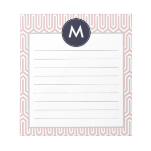 Bloc-note Initiale abstraite de monogramme de motif dans le