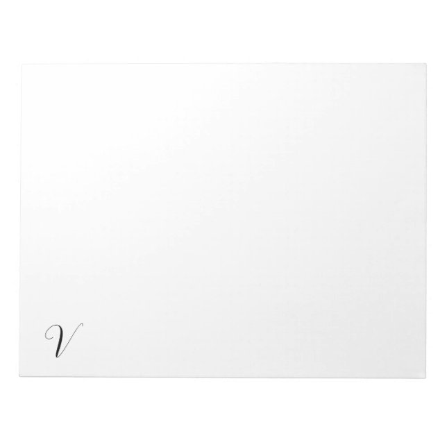 Bloc-note Initiale de monogramme personnalisé script (Devant)