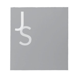 Bloc-note Initiales chevauchantes modernes monogrammées   Gr