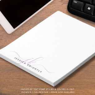 Bloc-note Initiales de monogramme de script moderne minimali
