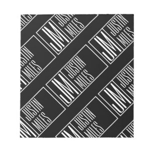 Bloc-note Initiales modernes avec nom Monogram Motif