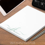 Bloc-note Initiales Monogramme de script moderne Vert minima<br><div class="desc">Bloc-notes moderne personnalisé avec des initiales ou monogramme de style calligraphie simple et fantaisiste et un nom dans votre choix de couleurs (en vert bicolore). MODIFICATIONS : Le style de police de texte, la couleur, la taille et le placement peuvent être modifiés dans EDIT. ASSISTANCE : Pour obtenir de l'aide...</div>