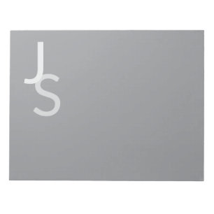 Bloc-note Initiales monogrammes à chevauchement moderne   Gr