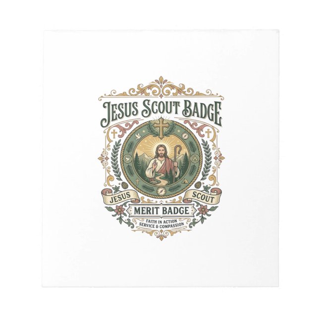 Bloc-note Insigne de Scout Jésus Badge de Mérite Insigne de  (Devant)