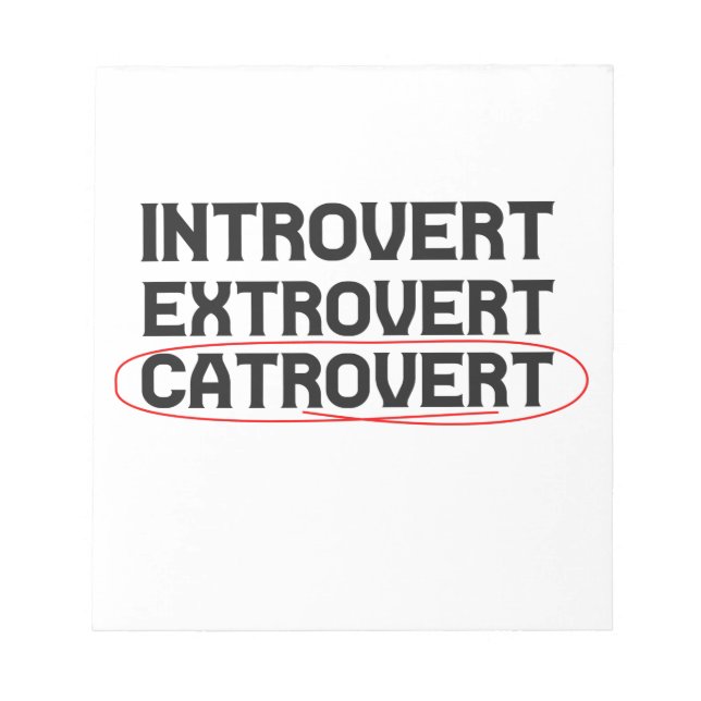Bloc-note Introvert Extrovert Catrovert Funny (Devant)