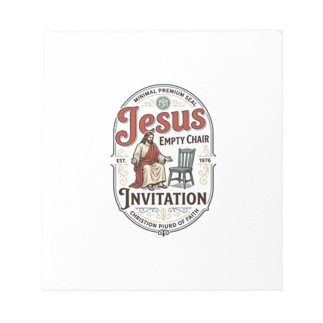 Bloc-note Invitation Jésus Chaise Vide Invitation Jésus Chai (Devant)