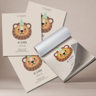 Bloc-note Invitation minimaliste du lion mignon BUDGET