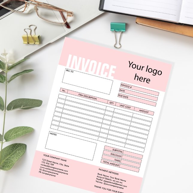 Bloc-note Invoice Form Business Quotation Add Logo Notepad (Créateur téléchargé)