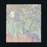 Bloc-note Irises de Vincent van Gogh, Jardin Vintage<br><div class="desc">Irises (1889) de Vincent van Gogh est une peinture vintage à fleurs de paysage de post impressionnisme d'art, représentant un jardin aux iris à barbe violet poussant par des pavots orange. Une seule fleur d'iris blanc fleurit au bord. À propos de l'artiste : Vincent Willem van Gogh (1853-1890) fut l'un...</div>
