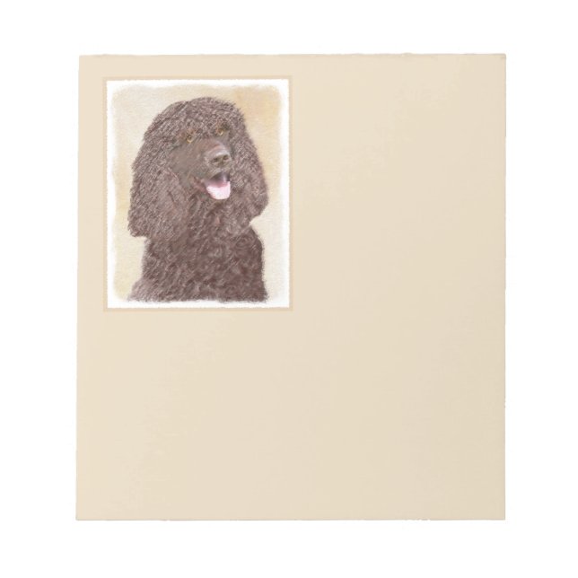 Bloc-note Irish Water Spaniel Peinture - Original Dog Art (Devant)