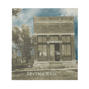 BLOC-NOTE IRVING KANSAS POST OFFICE PHOTO MARSHALL COUNT KS