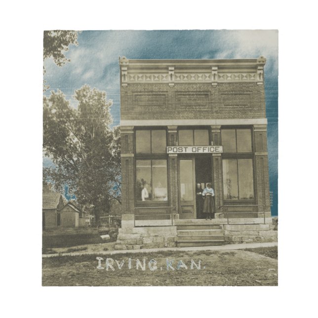BLOC-NOTE IRVING KANSAS POST OFFICE PHOTO MARSHALL COUNT KS (Devant)