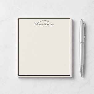 Bloc-note Ivoire moderne, bordure noire 