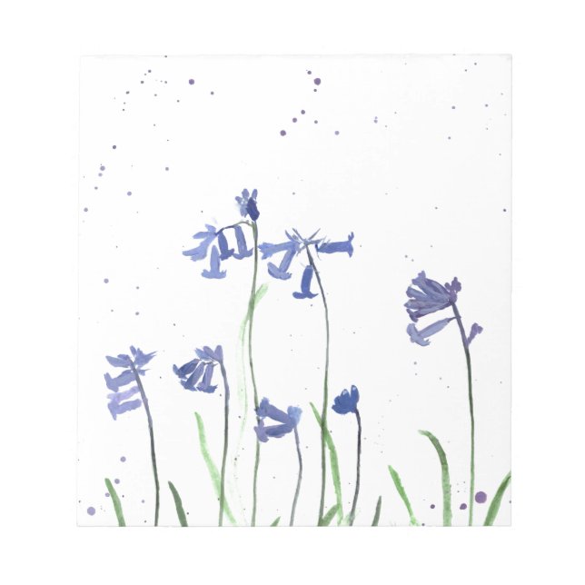 Bloc-note Jacinthes aquarelle bleue florale nature forêt (Devant)
