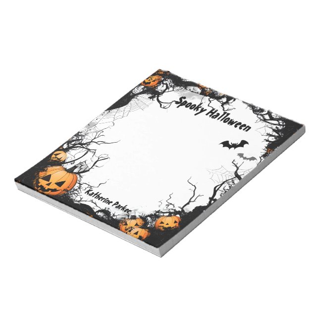Bloc-note Jack-o'-lantern Halloween Éffrayant (Tourné)