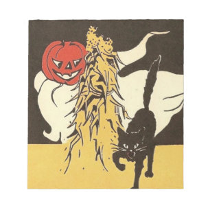 Bloc-note Jack O'Lantern Fantôme Chat Noir Cornstalk