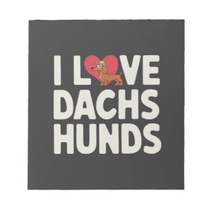 Bloc-note J'adore les dachshunds mignon dessin animé