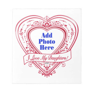 Bloc-note J'ai Love My Daughters ! Photo Red Hearts