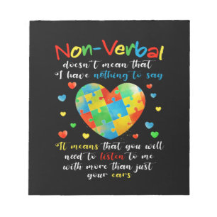 Bloc-note J'Ai NONVERBAL Sensibilisation sur l'autisme Puzzl