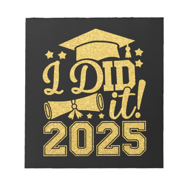 Bloc-note J'ai Réussi 2025 Diplômé Promotion 2025 (Devant)