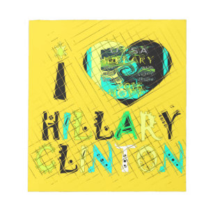 Bloc-note J'aime Hillary Clinton : Art d'expression graffiti