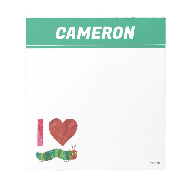 Bloc-note J'Aime La Caterpillar Très Affamée (Devant)