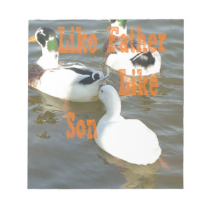 Bloc-note J'aime mon garçon comme un père comme un fils