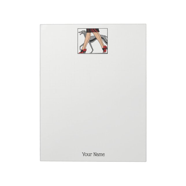 Bloc-note Jambes Art déco femmes Greyhound Whippet Chien R (Tourné)
