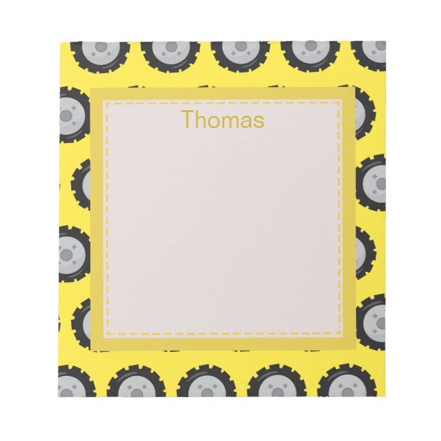 Bloc-note Jantes Thématiques de construction mignonnes (Devant)