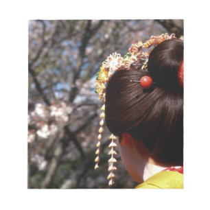 Bloc-note Japon, Kyoto. Gros plan de geisha