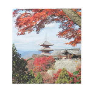 Bloc-note Japon, Kyoto. Temple Kiyomizu en couleur d'Automne