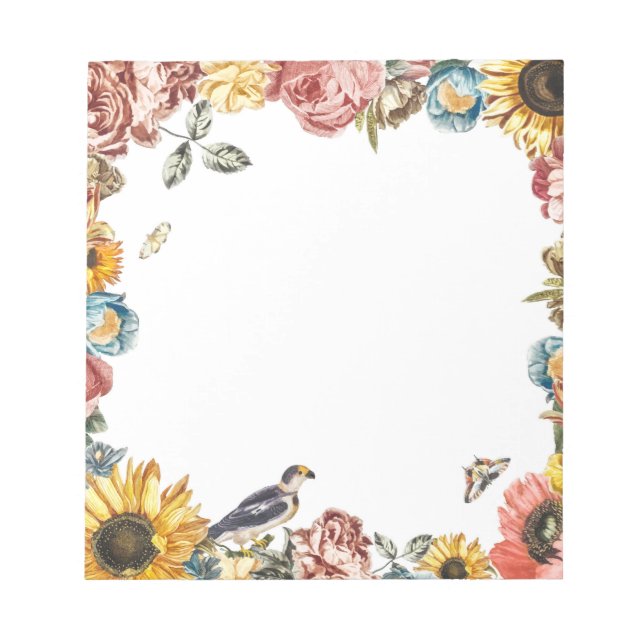 Bloc-note Jardin à fleurs vintage (Devant)