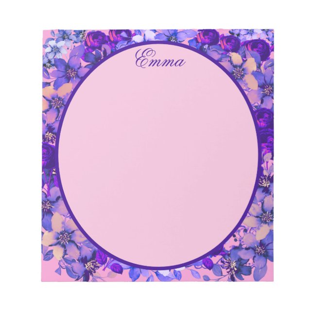 Bloc-note Jardin de campagne anglais floral vibrant  (Devant)