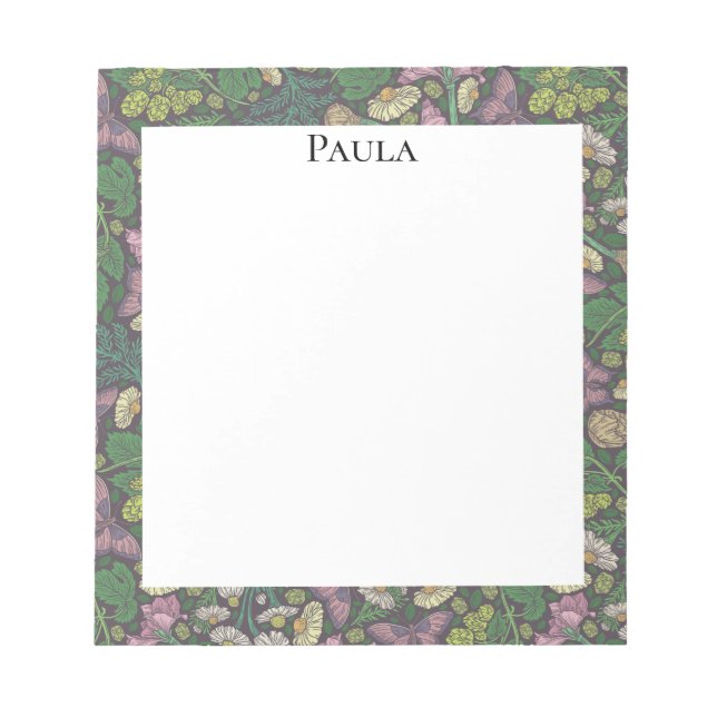 Bloc-note Jardin de marguerites blanches victoriennes et de  (Devant)